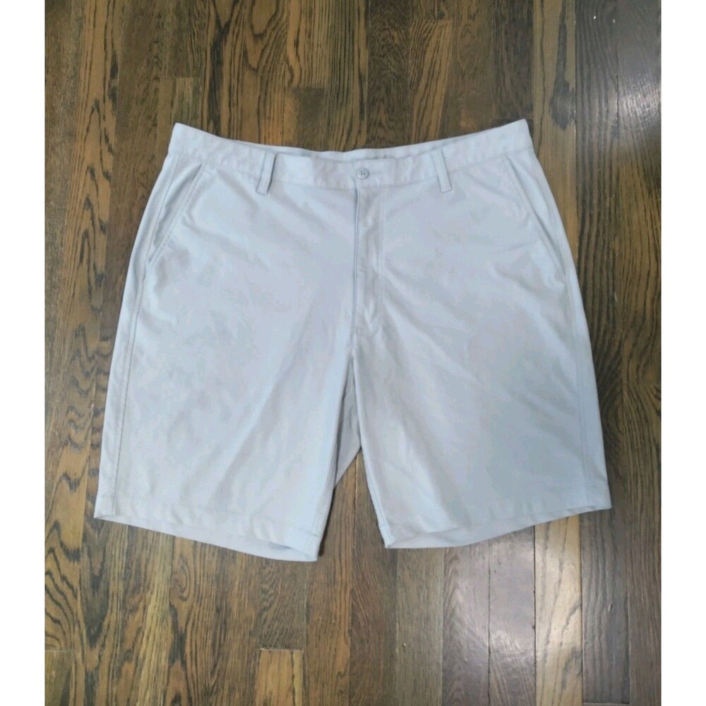 Foot Joy Golf Shorts Men's 38x9 Gray Performance Pockets Flat Front Logo Casual